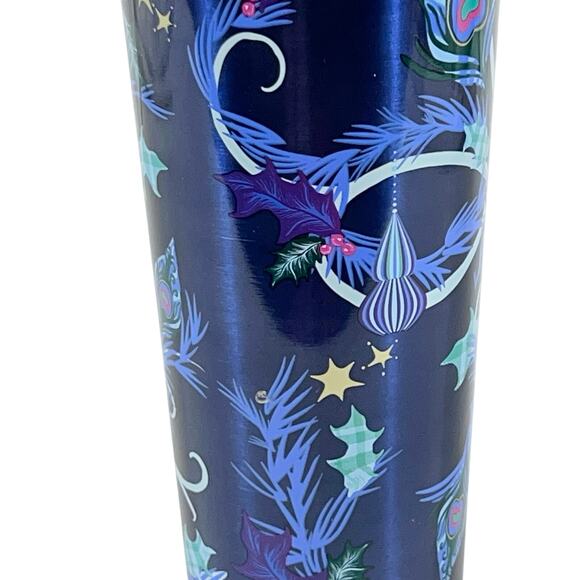 Starbucks Peacock Holiday Christmas 2024 Stainless Steel with Straw New - Picture 4 of 9